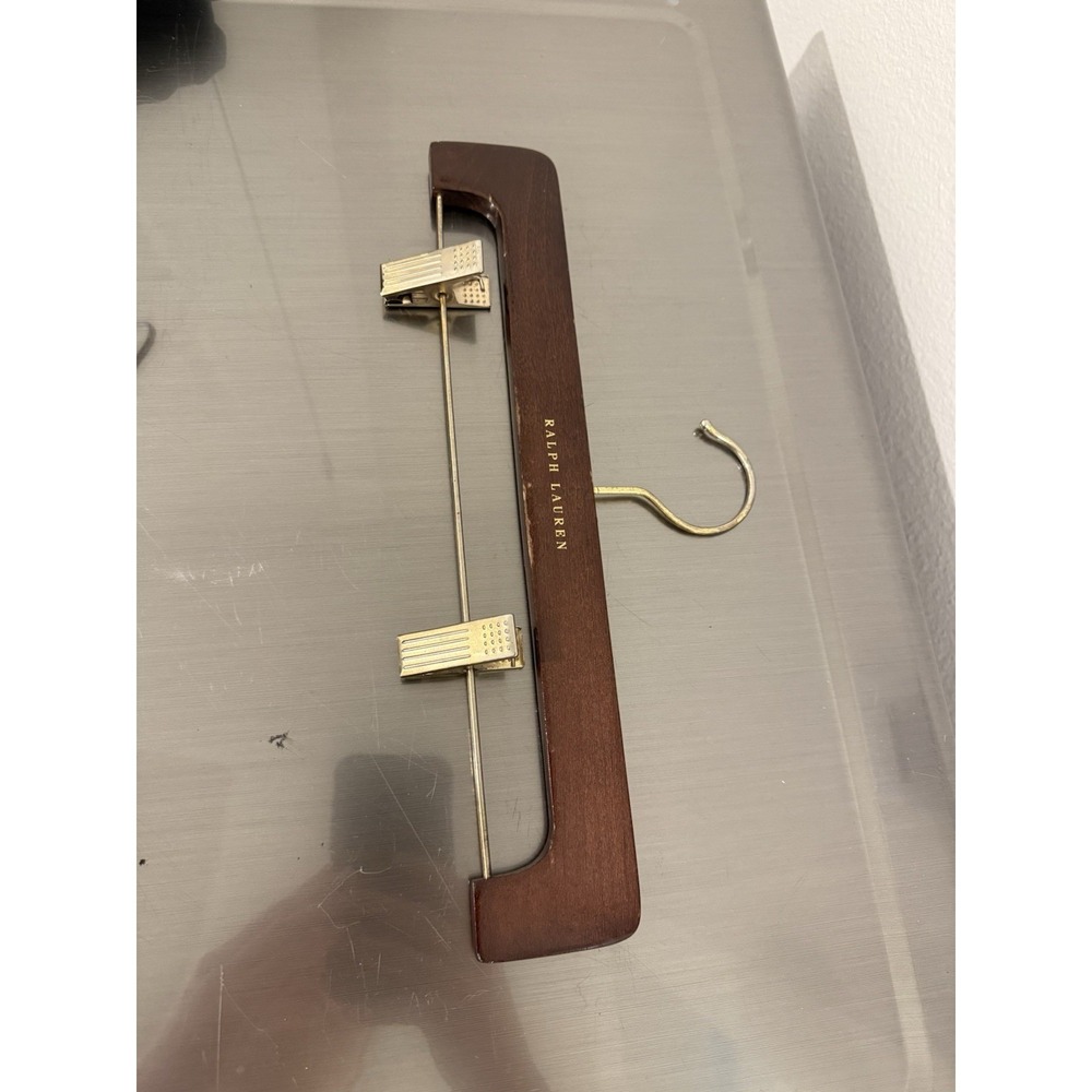 Vintage Ralph Lauren Pant Hanger Skirt Hanger With Adjustable Clips Wood
